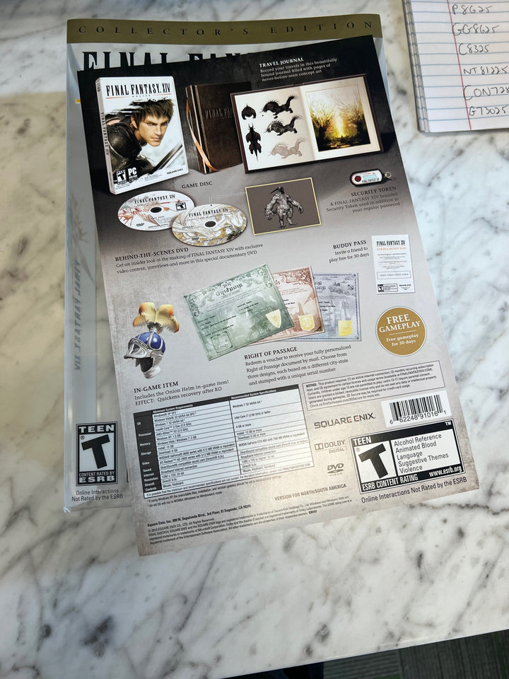 Final Fantasy XIV Online Collector's Edition PC DVD Complete PU81325