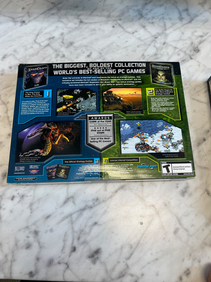 StarCraft Battle Chest (PC, 1999) Blizzard Big Box Complete Used PU81325