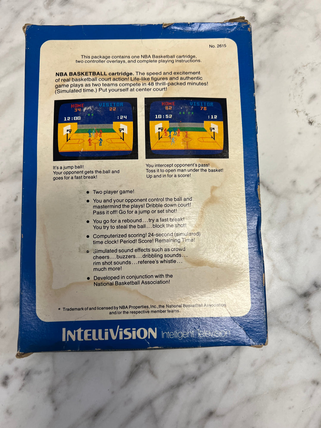 NBA Basketball for Intellivision in Box with manual IN8624