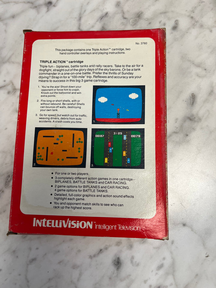 Triple Action for Intellivision in Box with manual IN8624