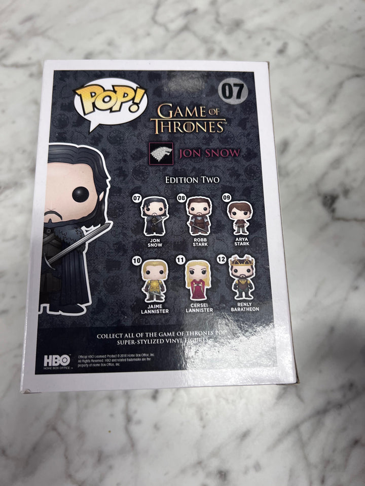 Funko Pop! Jon Snow #07 Hot Topic Exclusive Game of Thrones FP111525