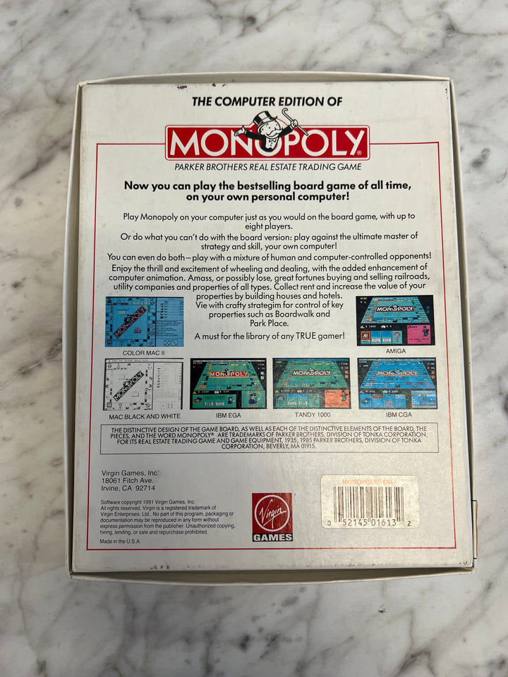 Monopoly for Commodore 64  In box with manual CO8624