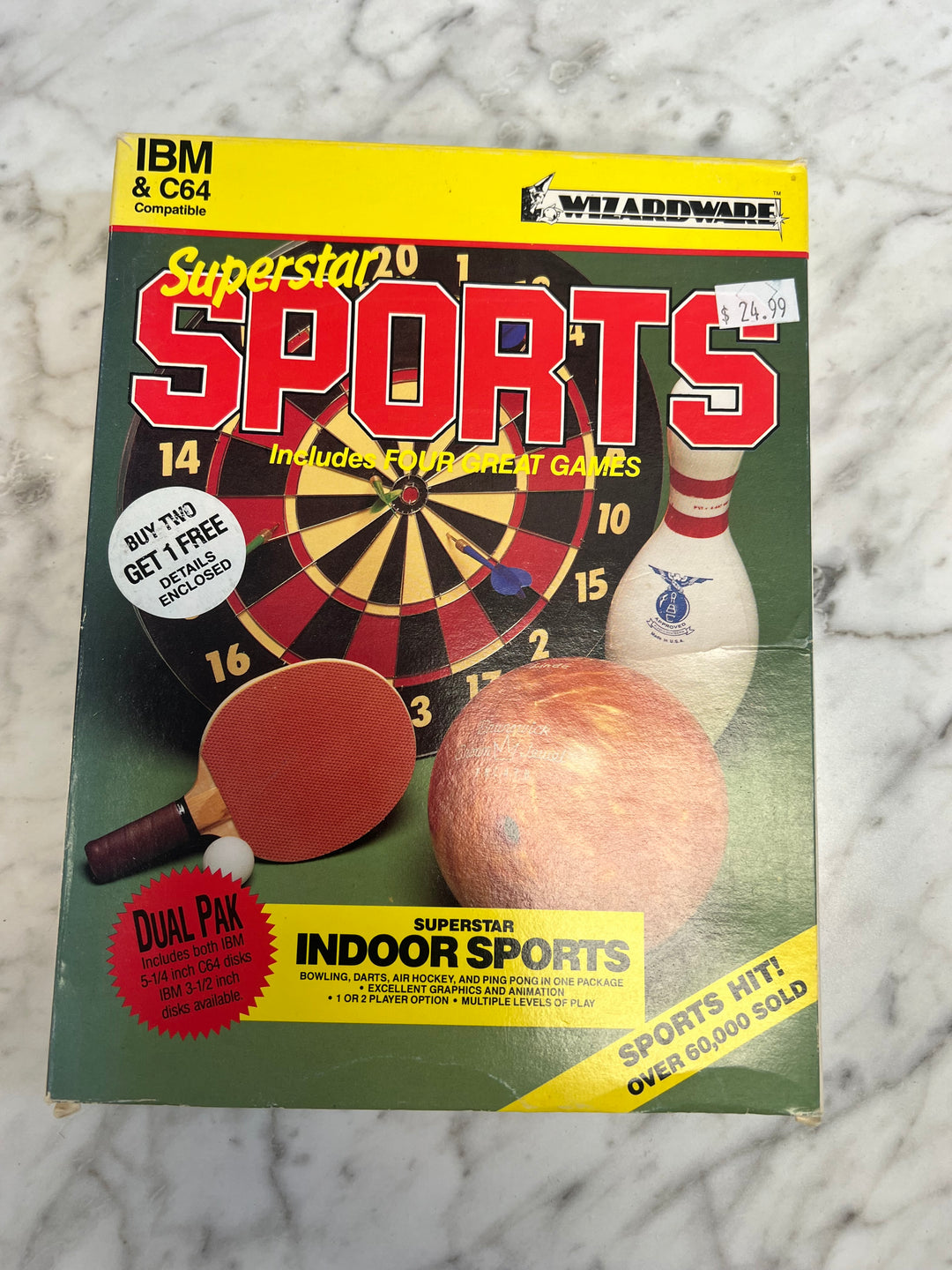 Superstar Sports for Commodore 64 IBM PC In box with manual CO8624