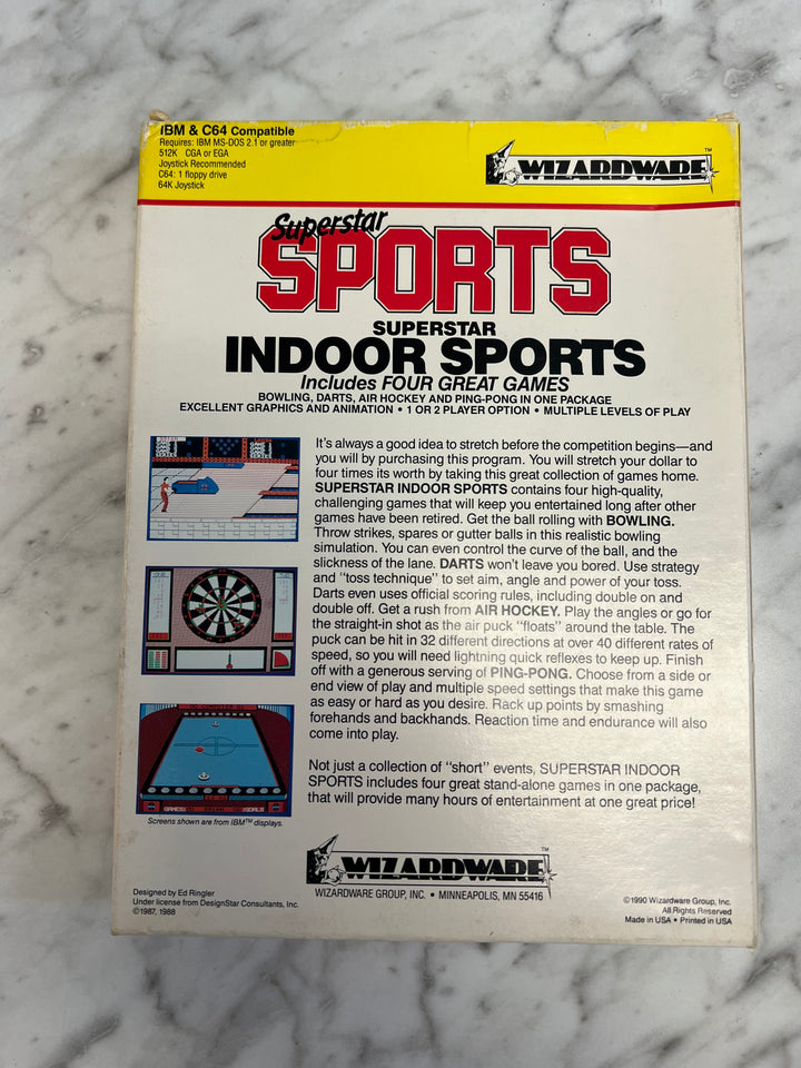 Superstar Sports for Commodore 64 IBM PC In box with manual CO8624