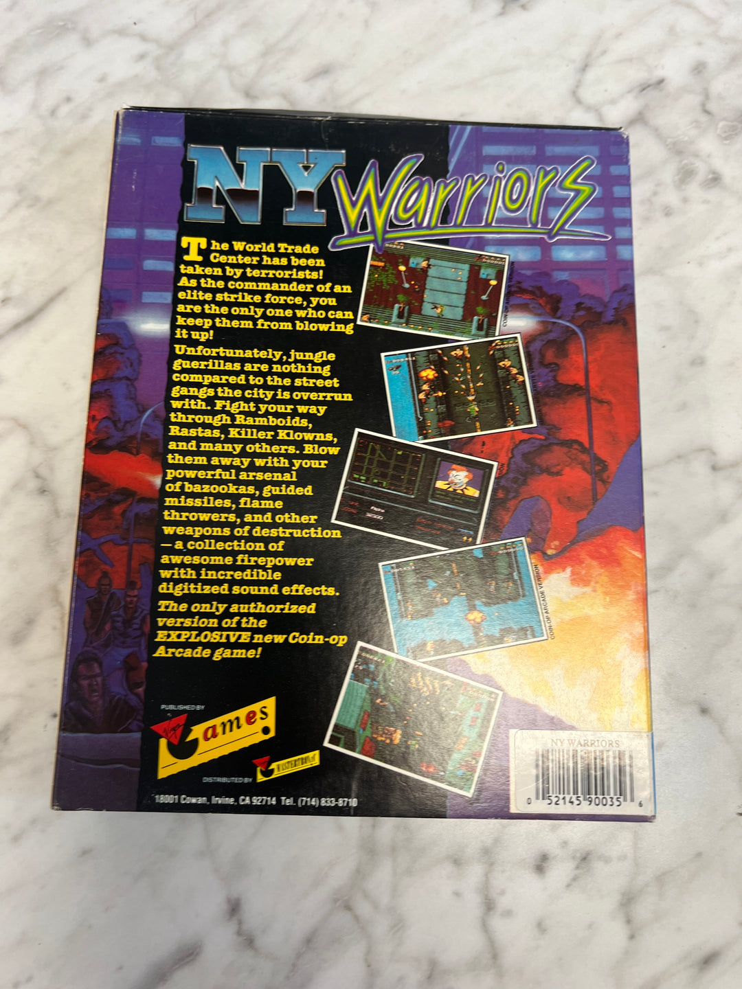 NY Warriors for IBM PC 5 1/4 Floppy In box with manual CO8624