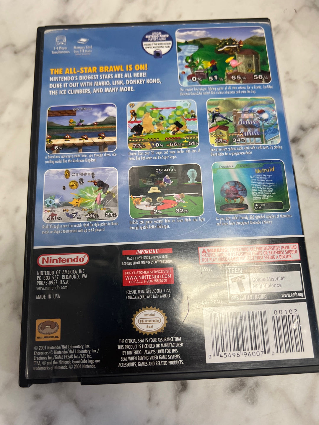 Super Smash Bros Melee Nintendo Gamecube Case and Manual ONLY CO52325
