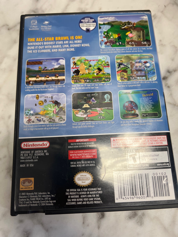 Super Smash Bros Melee Nintendo Gamecube Case and Manual ONLY CO52325