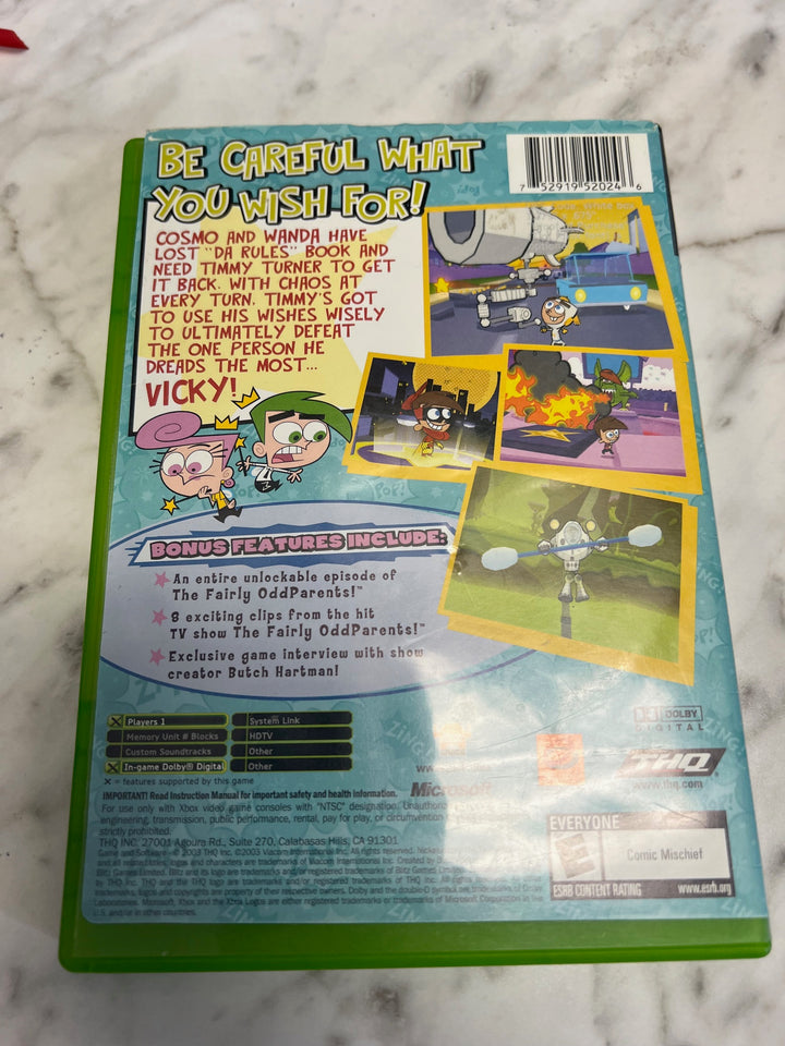 Fairly Odd Parents Breakin' Da Rules Xbox Case and Manual ONLY CO52325