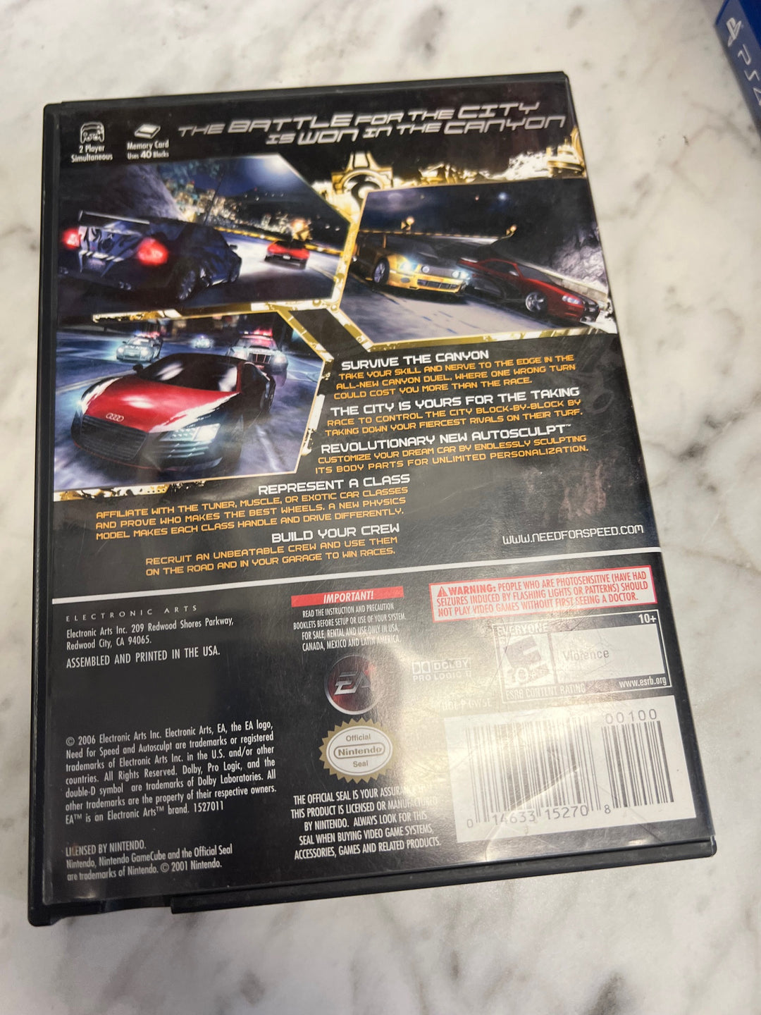 Need for Speed Carbon Nintendo Gamecube Case and Manual ONLY CO52325