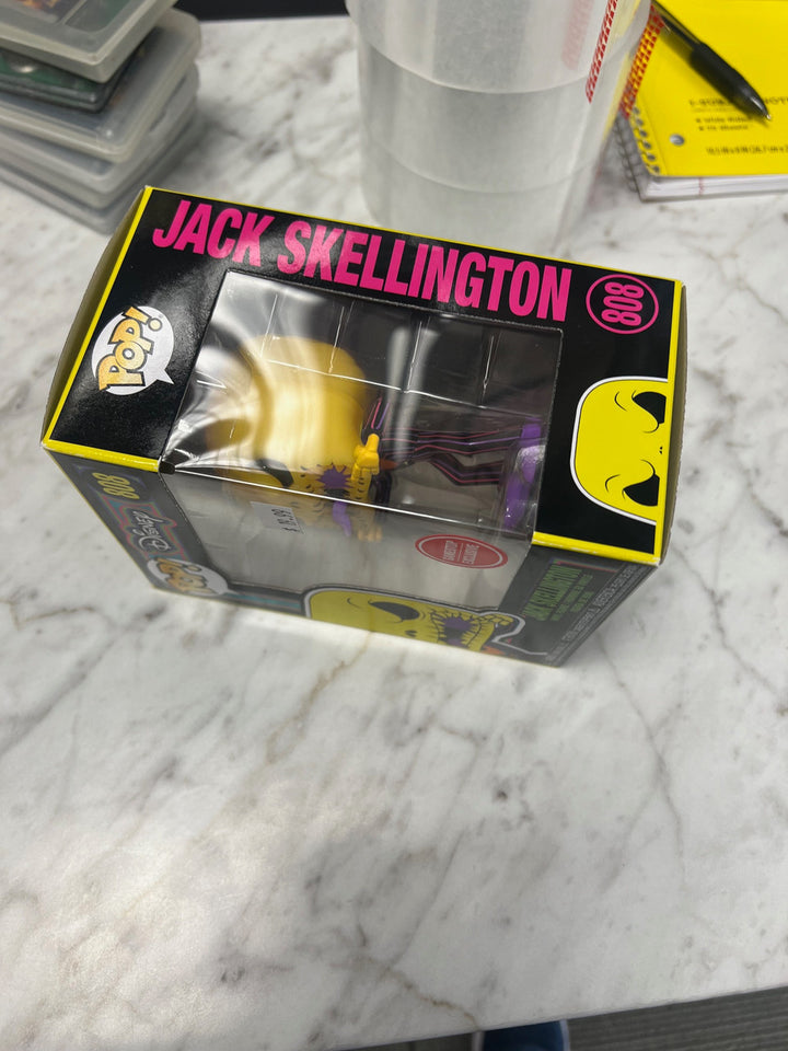Funko Pop! Disney #808 Jack Skellington Blacklight GameStop Exclusive Vinyl Fig.