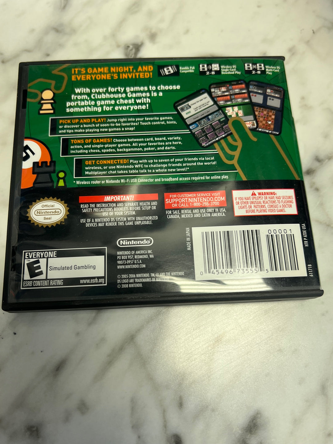 Club House Games Nintendo DS Case and Manual ONLY CO52325