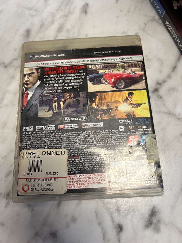 Mafia II PS3 Playstation 3 Case and Manual ONLY CO52325