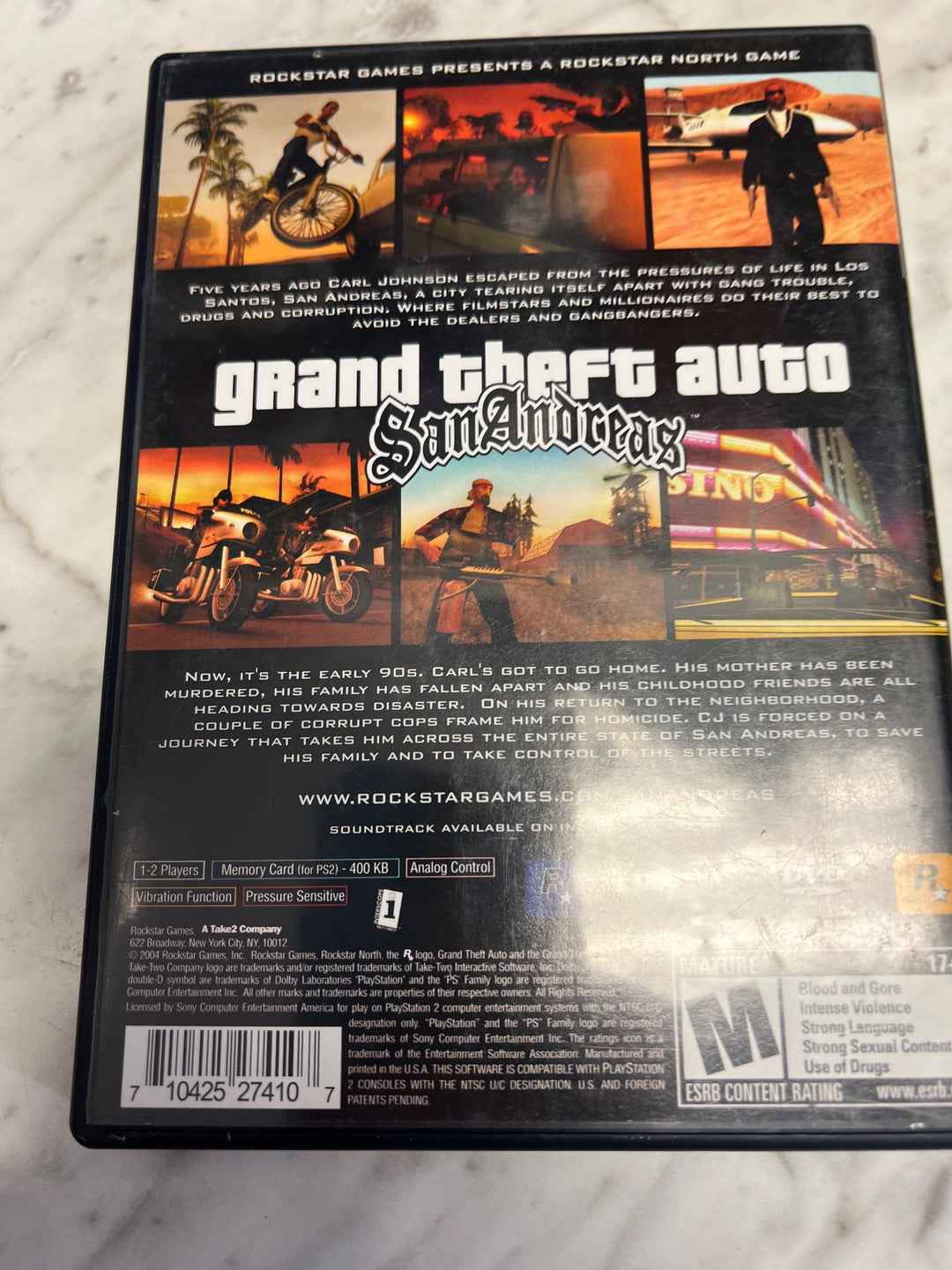 Grand Theft Auto San Andreas PS2 Playstation 2 Case and Manual ONLY CO52325