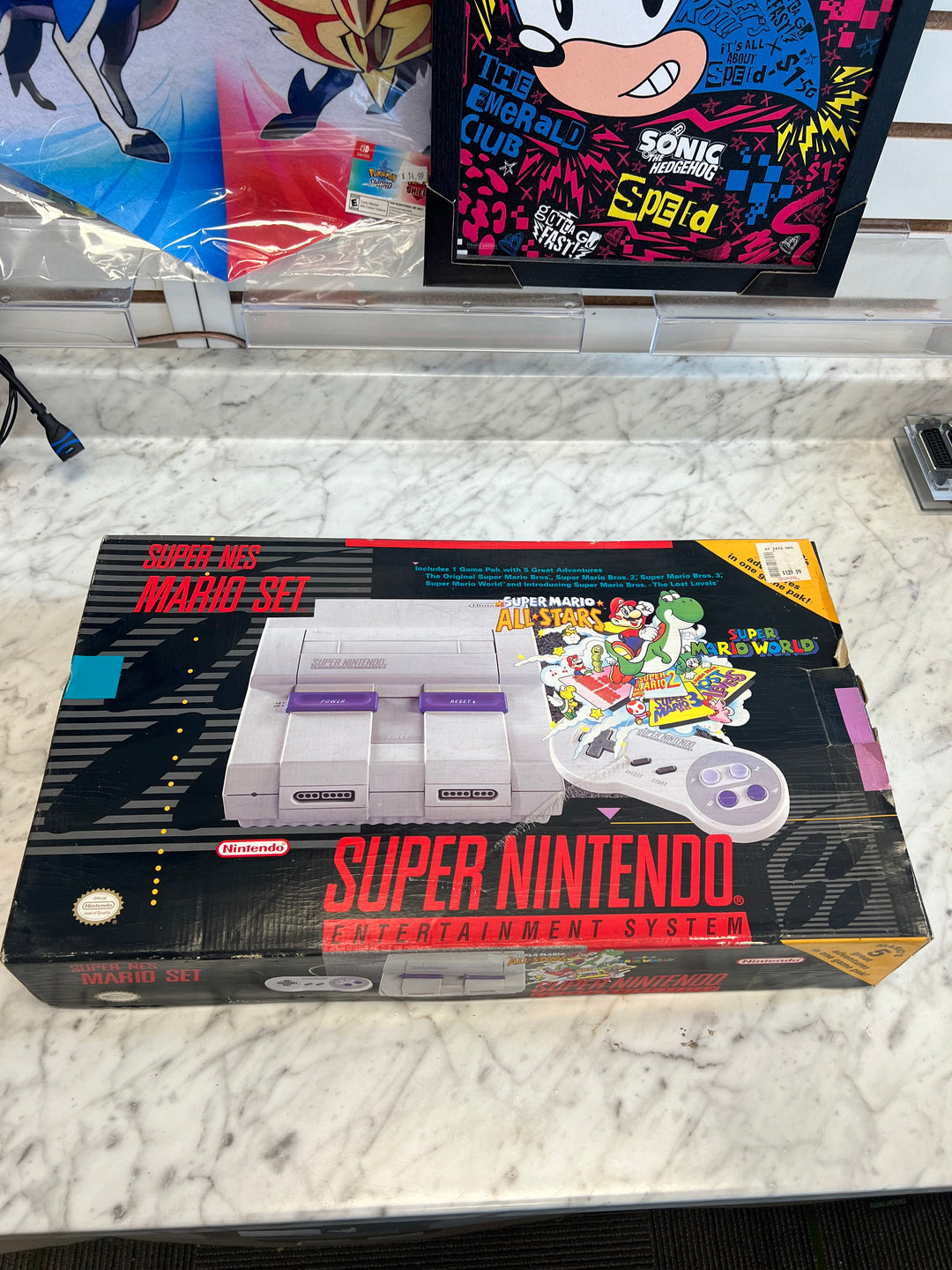 Super Nintendo Snes Console Mario World & All Stars Edition Box / Styrofoam Only