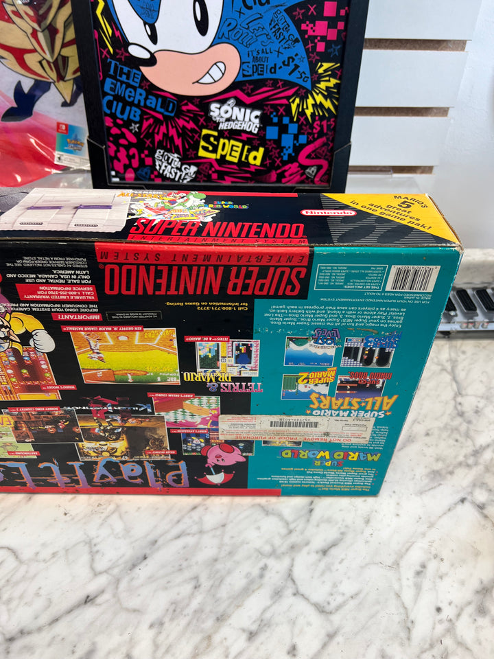Super Nintendo Snes Console Mario World & All Stars Edition Box / Styrofoam Only