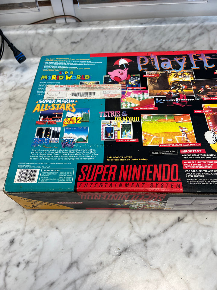 Super Nintendo Snes Console Mario World & All Stars Edition Box / Styrofoam Only