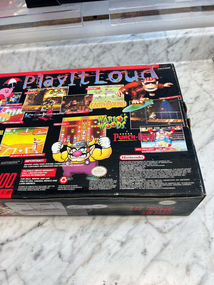 Super Nintendo Snes Console Mario World & All Stars Edition Box / Styrofoam Only
