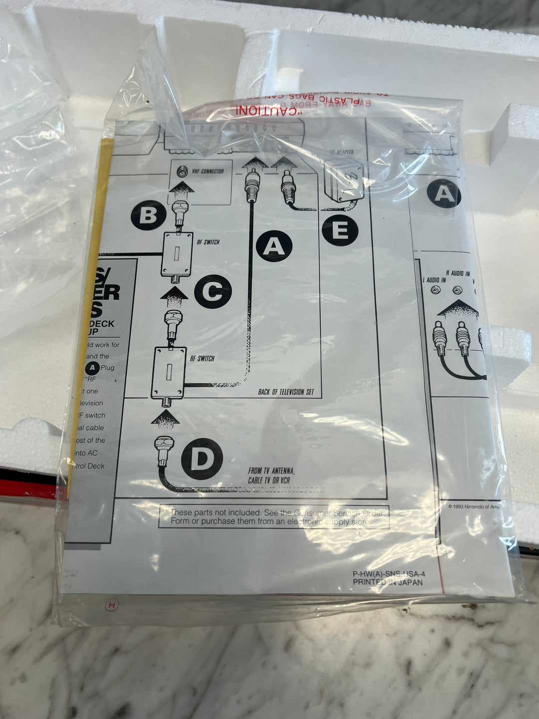 Super Nintendo Snes Console Mario World & All Stars Edition Box / Styrofoam Only