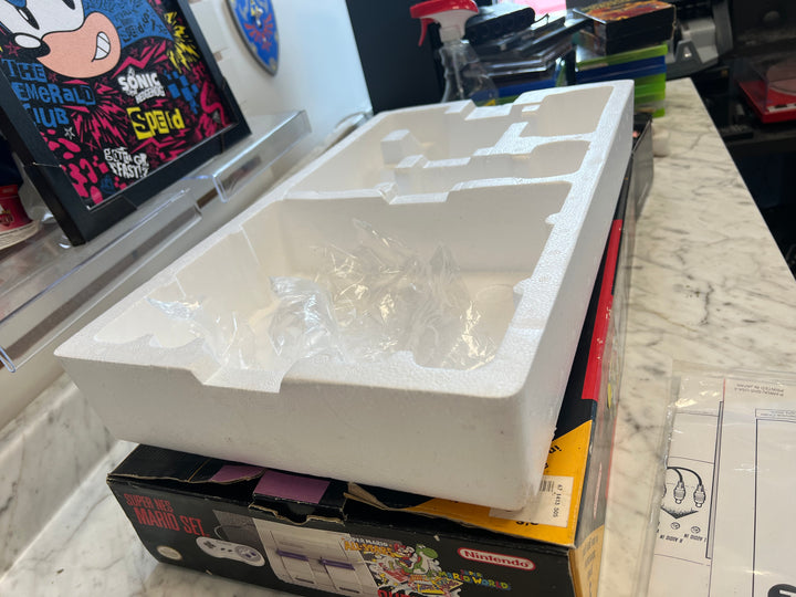 Super Nintendo Snes Console Mario World & All Stars Edition Box / Styrofoam Only