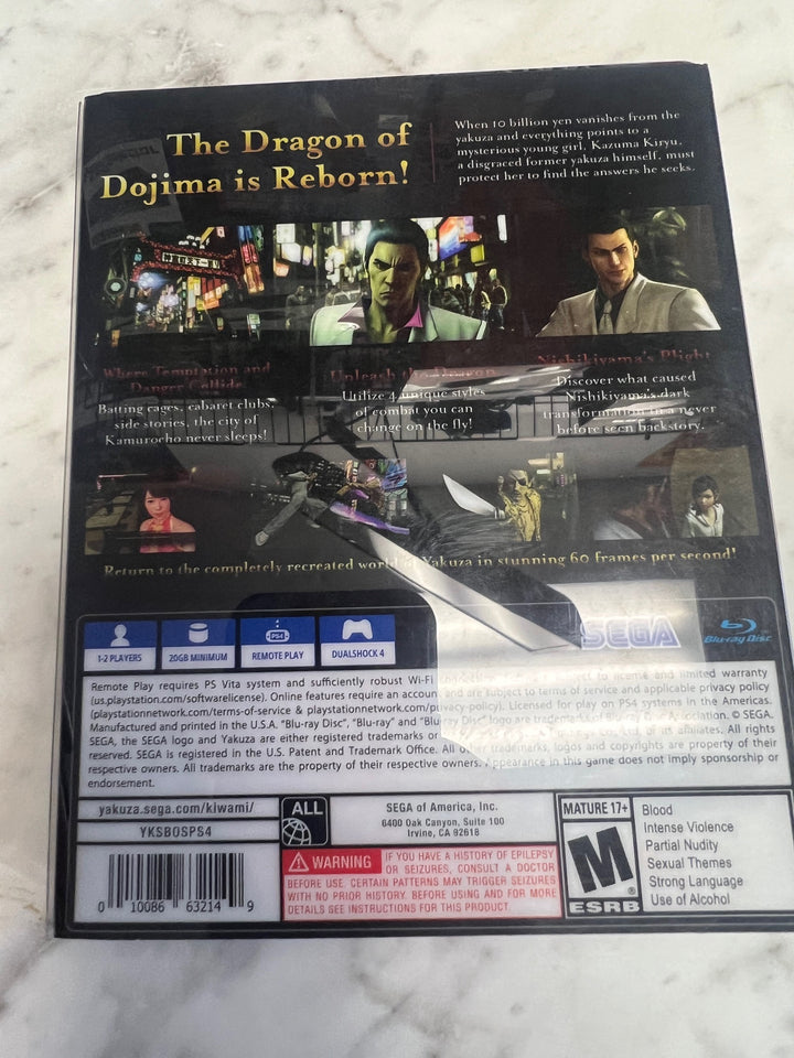 Yakuza Kiwami Playstation 4 PS4 Steelbook CASE ONLY CO52325