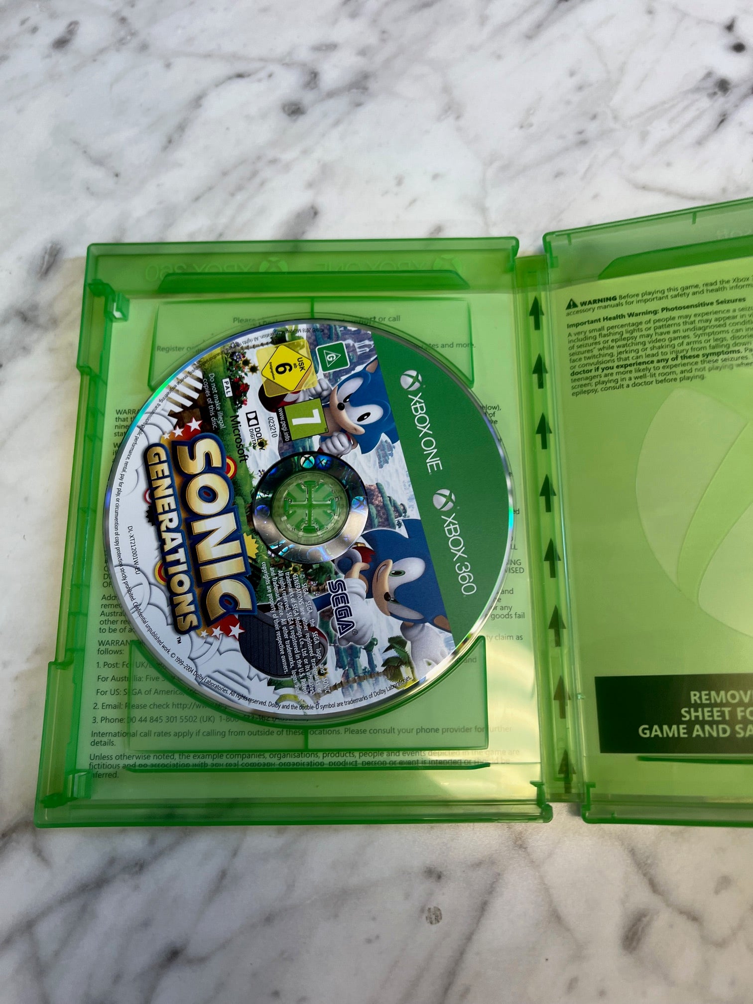 Sonic Generations Xbox 360 Xbox One European PEGI Import REGION