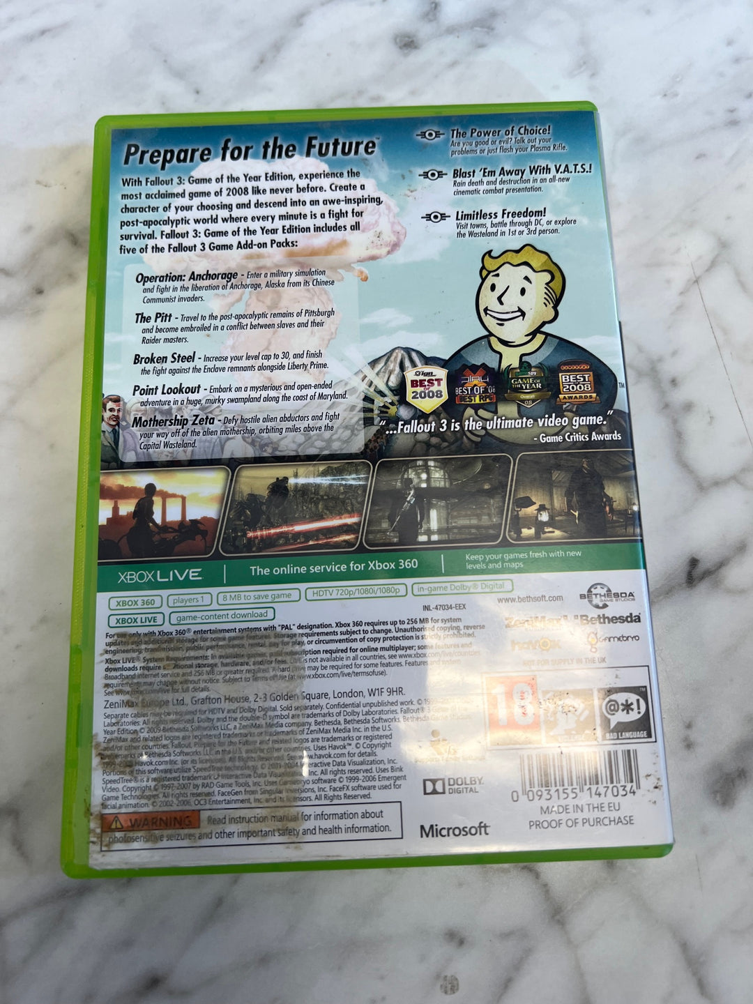 Fallout 3 Game of the Year Xbox 360 European PEGI Import REGION LOCKED  IMP81425