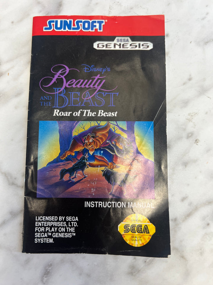 Beauty & The Beast Roar of the Beast Sega Genesis Manual Only DU8924