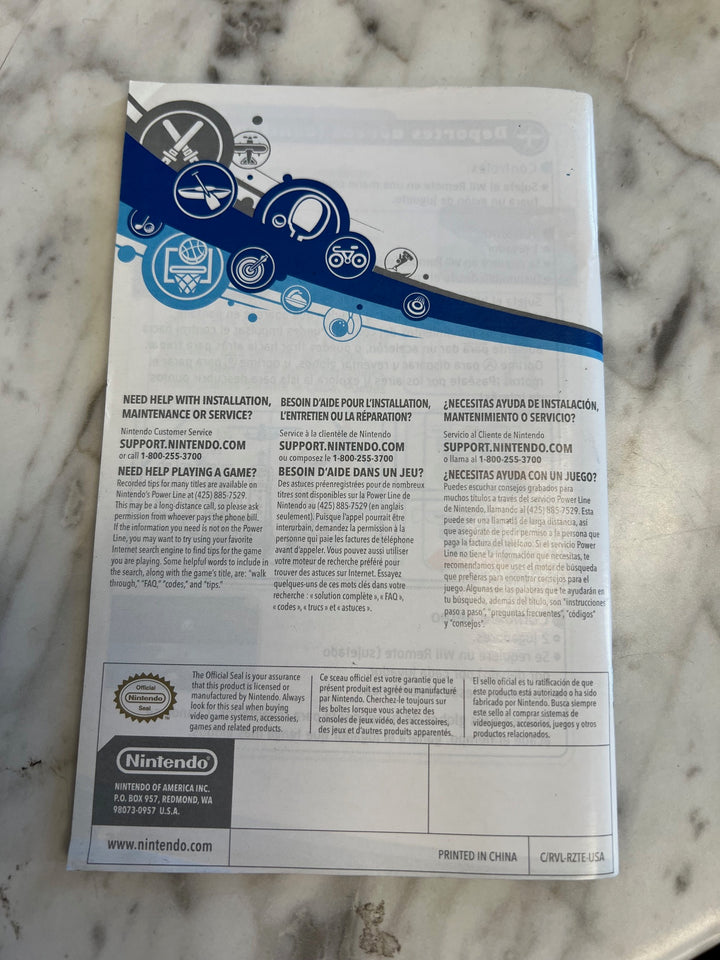 Wii Sports Resort Nintendo Wii Manual ONLY  MO81525