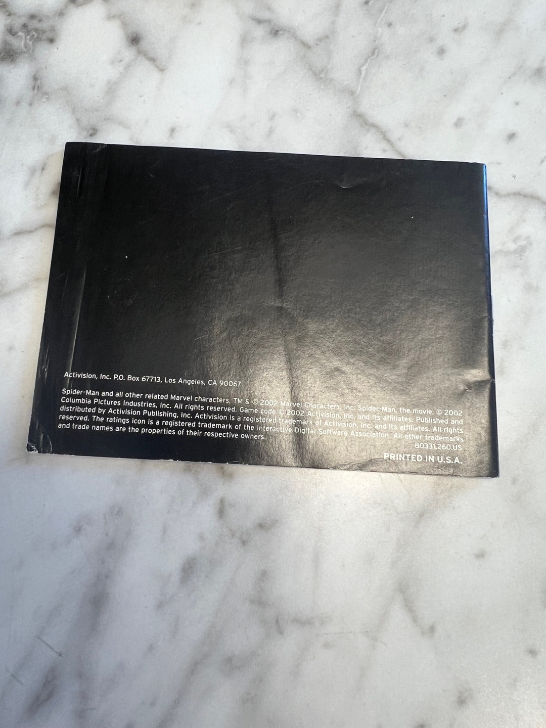 Spider-Man Game Boy Advance Manual ONLY  MO81525