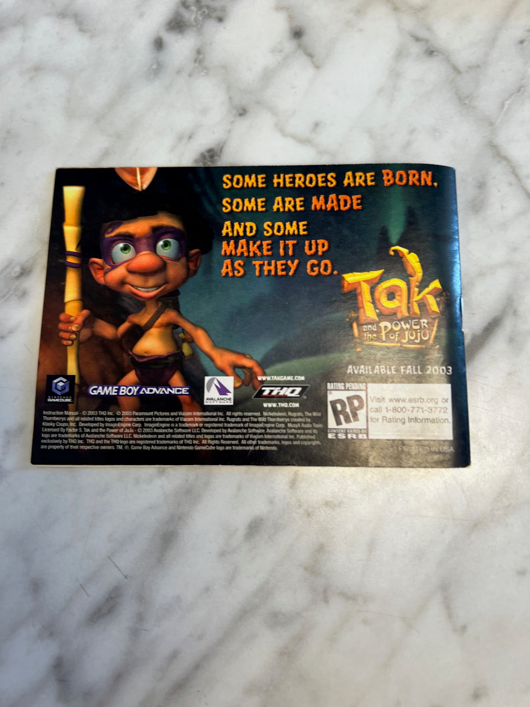 Rugrats Go Wild Game Boy Advance Manual ONLY  MO81525