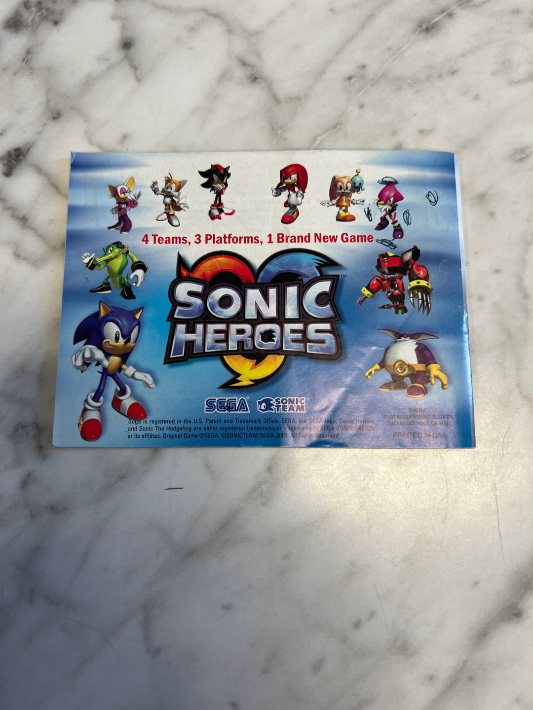 Sonic Battle (Marked up) Game Boy Advance Manual ONLY  MO81525