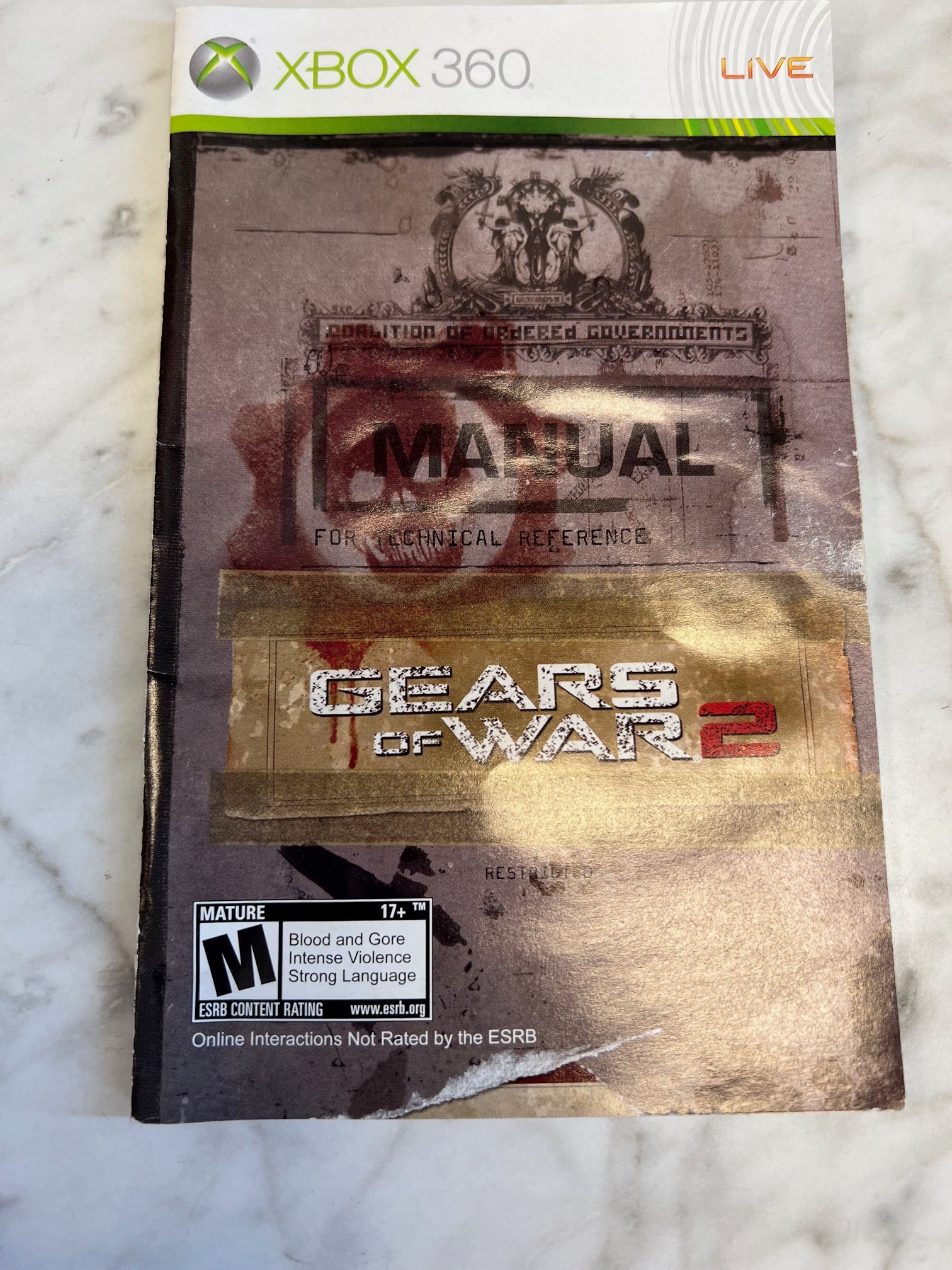 Gears of War 2 Xbox 360 Manual ONLY MO81525 – Core Gaming
