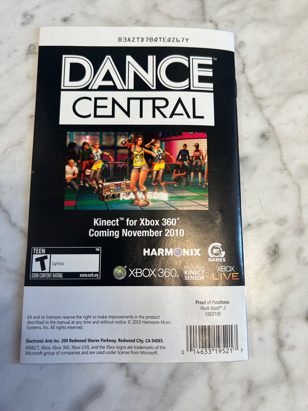 Rock Band 3 Xbox 360 Manual ONLY  MO81525