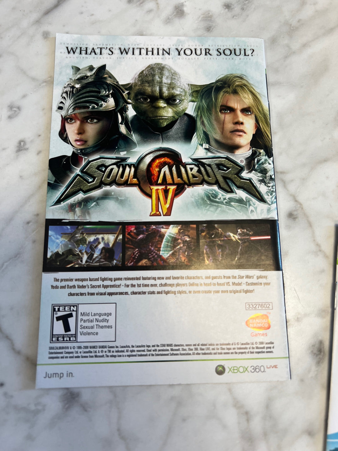 Star Wars the Force Unleashed Xbox 360 Manual ONLY  MO81525