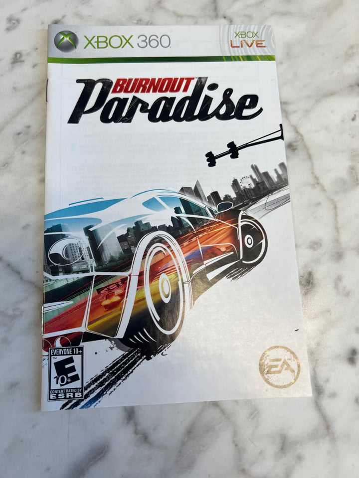 Burnout Paradise Xbox 360 Manual ONLY  MO81525