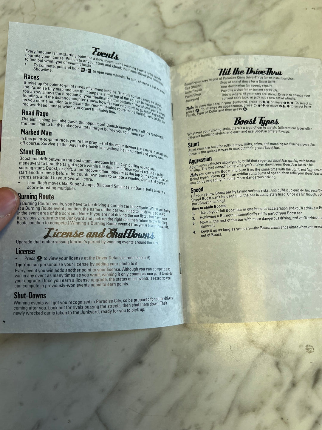 Burnout Paradise Xbox 360 Manual ONLY  MO81525