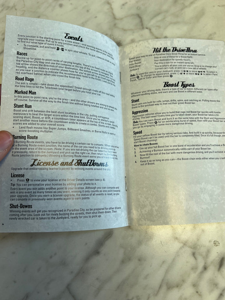 Burnout Paradise Xbox 360 Manual ONLY  MO81525