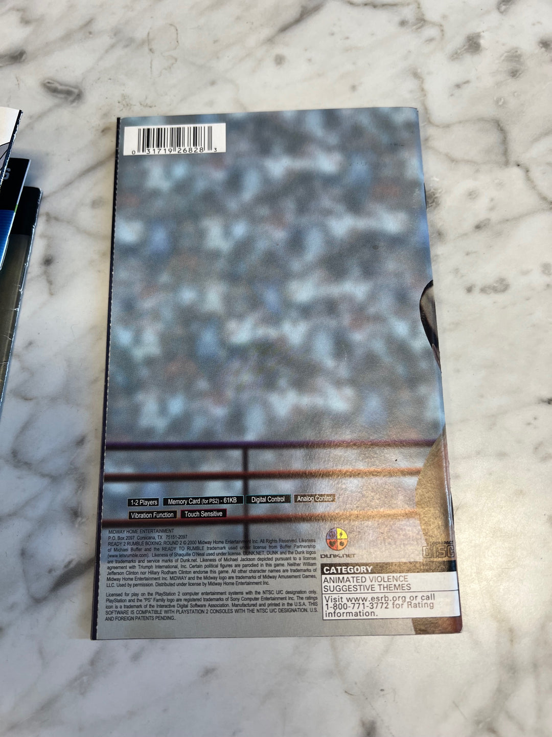 Ready 2 Rumble Round 2 PS2 Playstation 2 Manual ONLY  MO81525