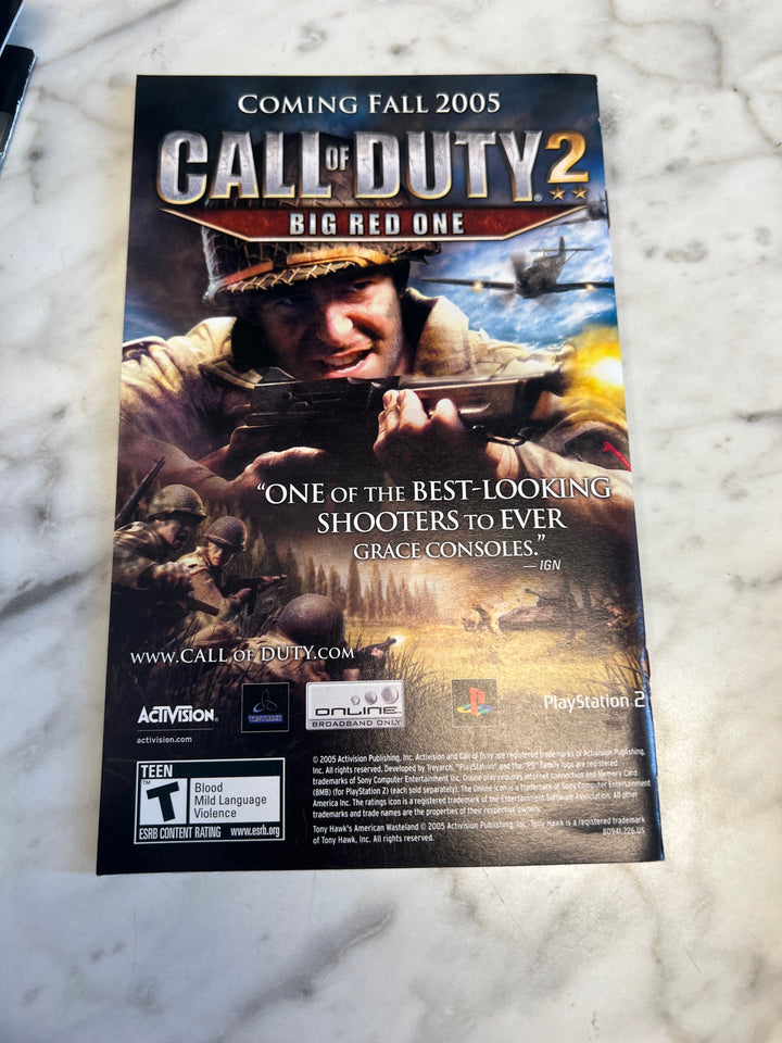 Tony Hawk's American Wasteland PS2 Playstation 2 Manual ONLY  MO81525