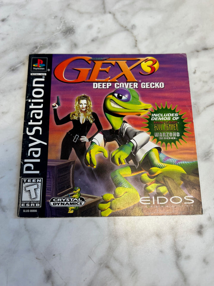 Gex 3 Deep Cover Gecko PS1 Playstation 1 Manual ONLY  MO81525