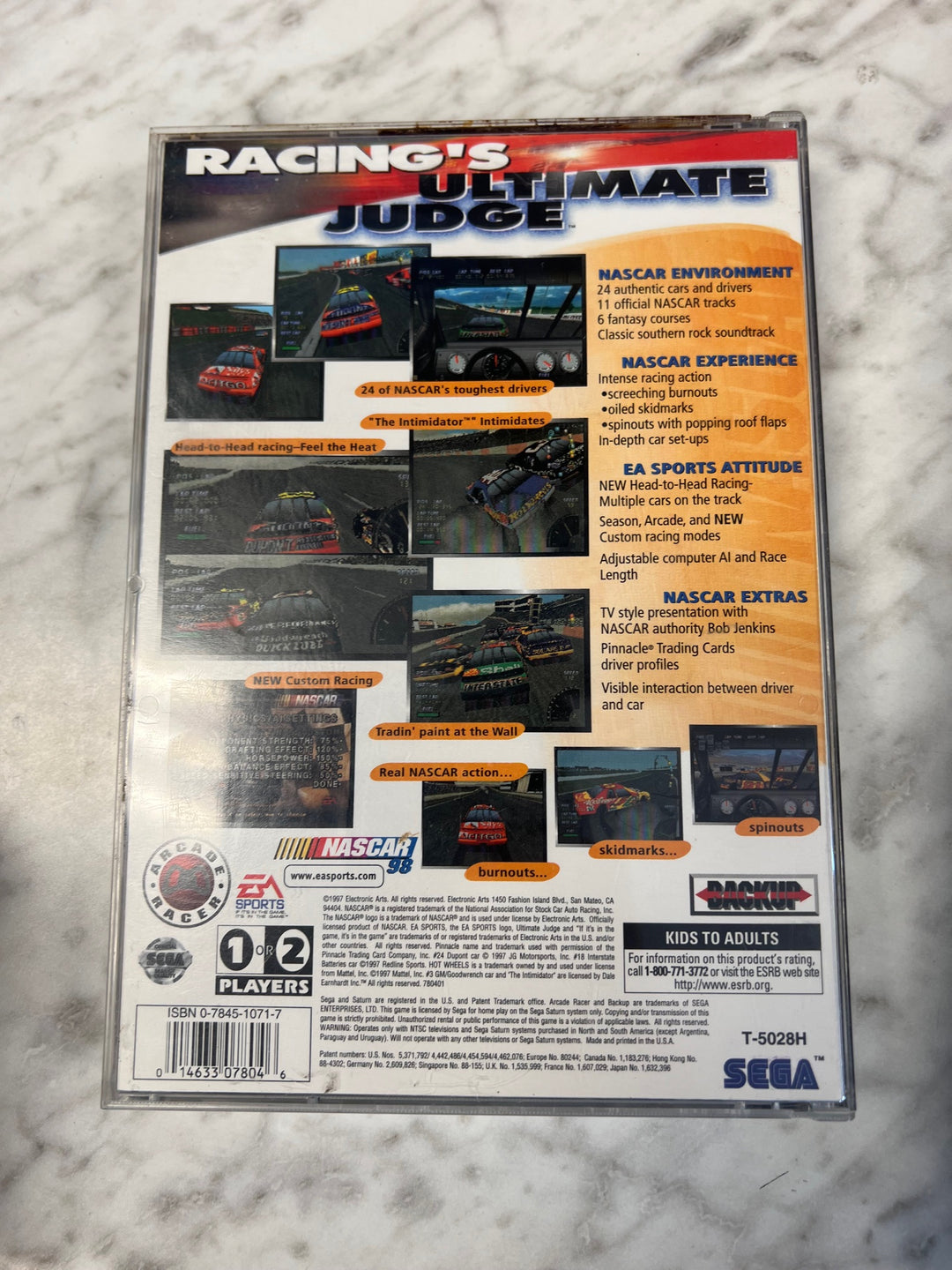 Nascar 98 for Sega Saturn Case, manual and rear art ONLY CO52625