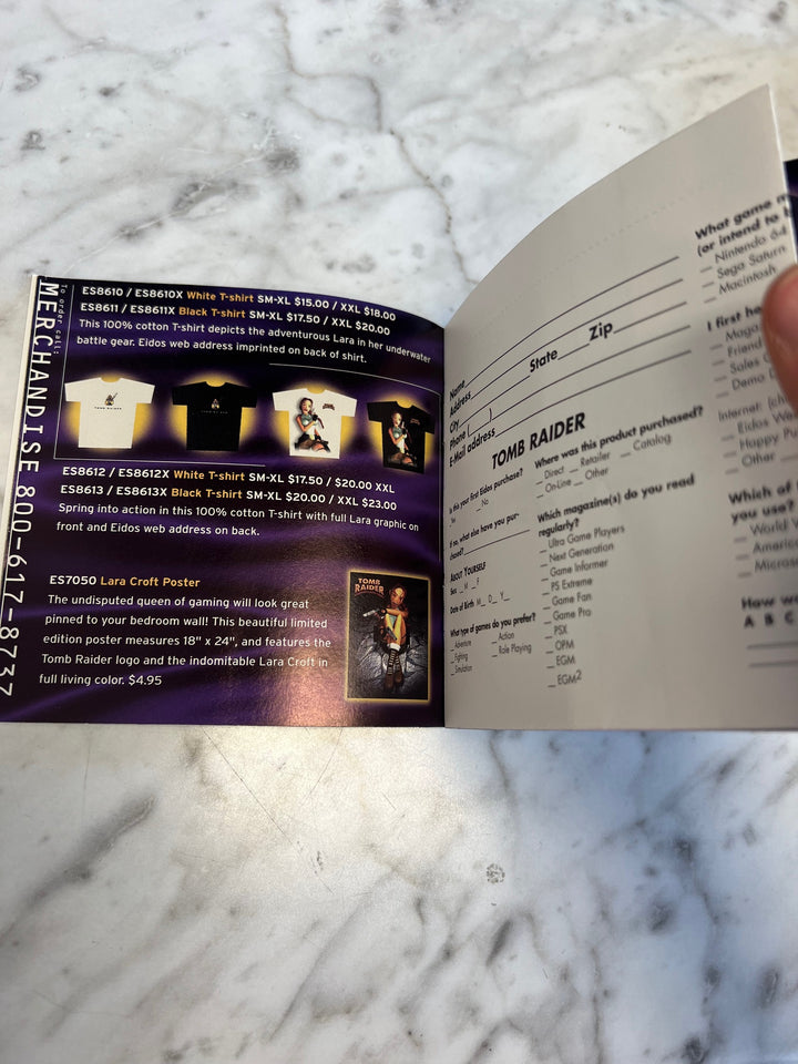 Tomb Raider Greatest Hits PS1 Playstation 1 Manual ONLY  MO81525