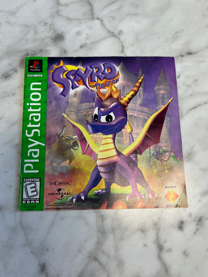 Spyro the Dragon Greatest Hits PS1 Playstation 1 Manual ONLY  MO81525