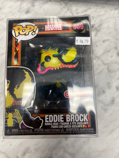 Funko Pop! Marvel: Eddie Brock #869 Black Light Target Exclusive W/Protector