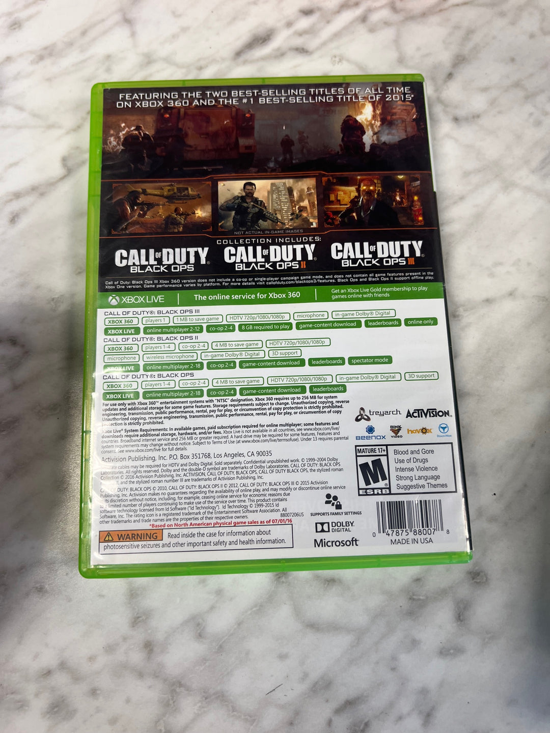 Call of Duty Black Ops Collection Xbox 360 Case ONLY CO52625