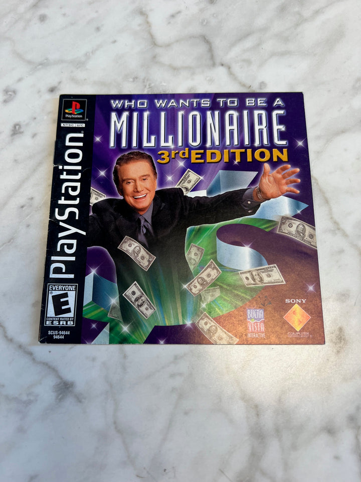 Who Wants to be a Millionaire PS1 Playstation 1 Manual ONLY  MO81525