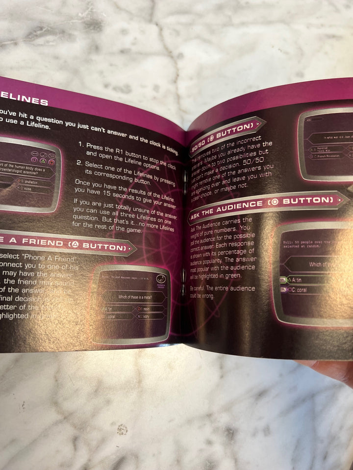 Who Wants to be a Millionaire PS1 Playstation 1 Manual ONLY  MO81525