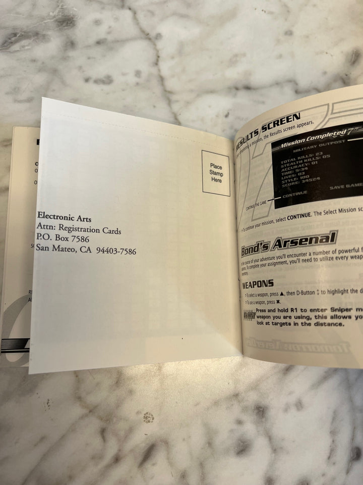 007 Tomorrow Never Dies PS1 Playstation 1 Manual ONLY  MO81525