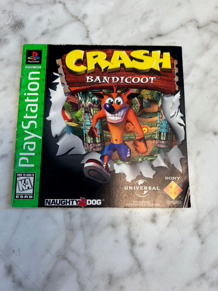 Crash Bandicoot Greatest Hits PS1 Playstation 1 Manual ONLY  MO81525