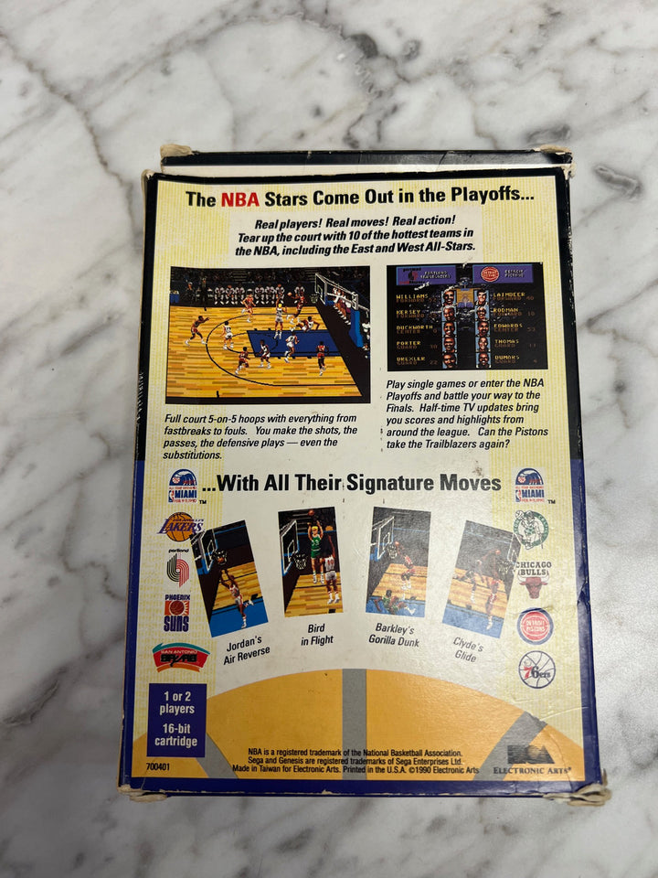 Lakers Vs Celtics and the NBA Playoffs Sega Genesis box and manual only